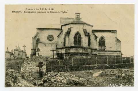 Restauration provisoire de l'église (Marson)